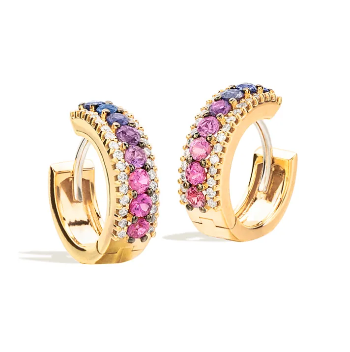Pendientes Criolla Durán con Zafiros Multicolor