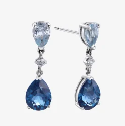 Pendientes Durán con un brillante y topacios