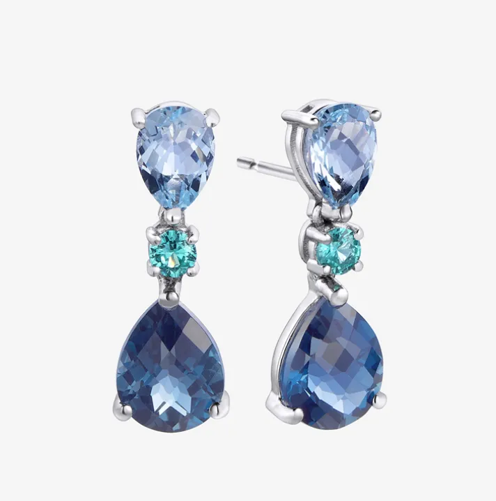 Pendientes Durán con un brillante y topacios