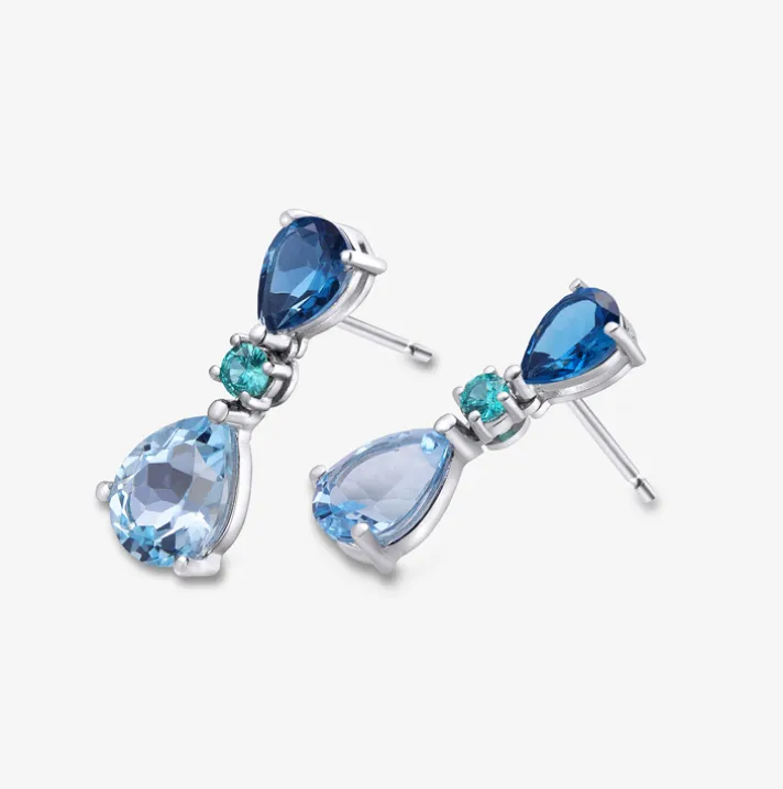 Pendientes Durán con zircon y topacios