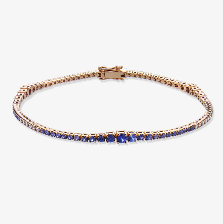 Pulsera Riviere Durán con diamantesy zafiro azul